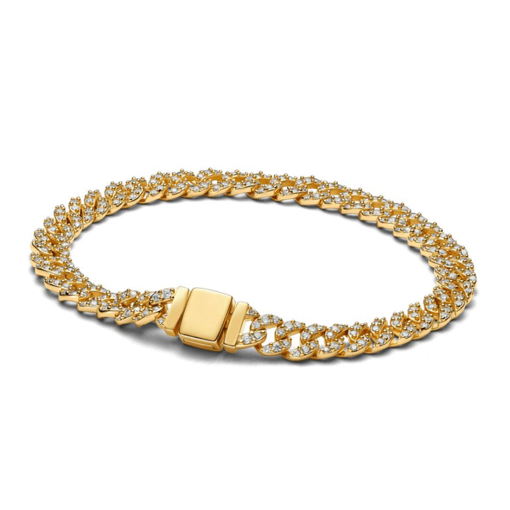 Moissanite Cuban Bracelet | White Gold