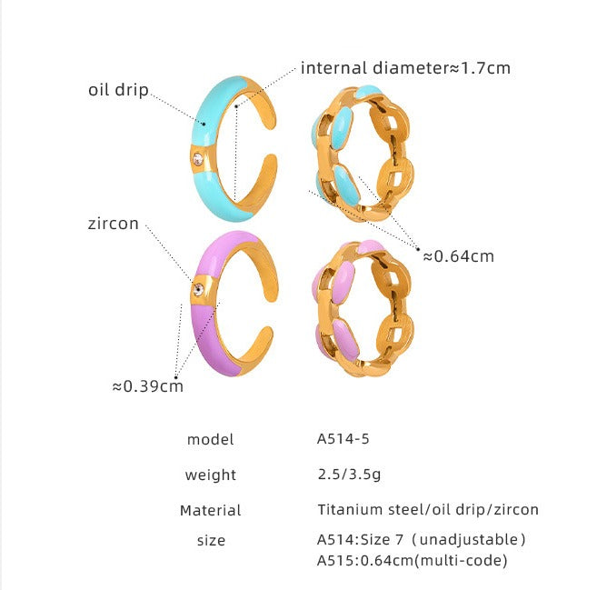 Blue Reya Chain Ring