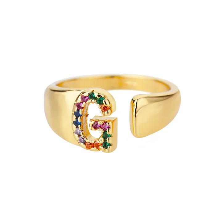 Grace - Gold Stainless Steel Initial Ring