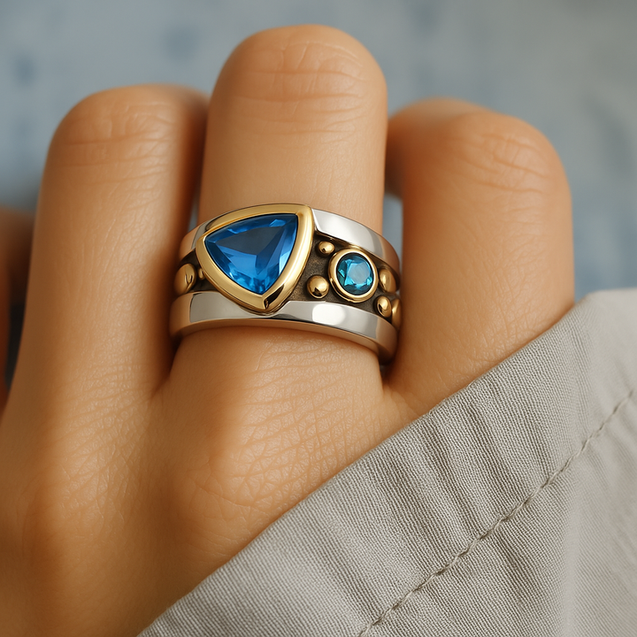 Vintage Blue Crystal Ring